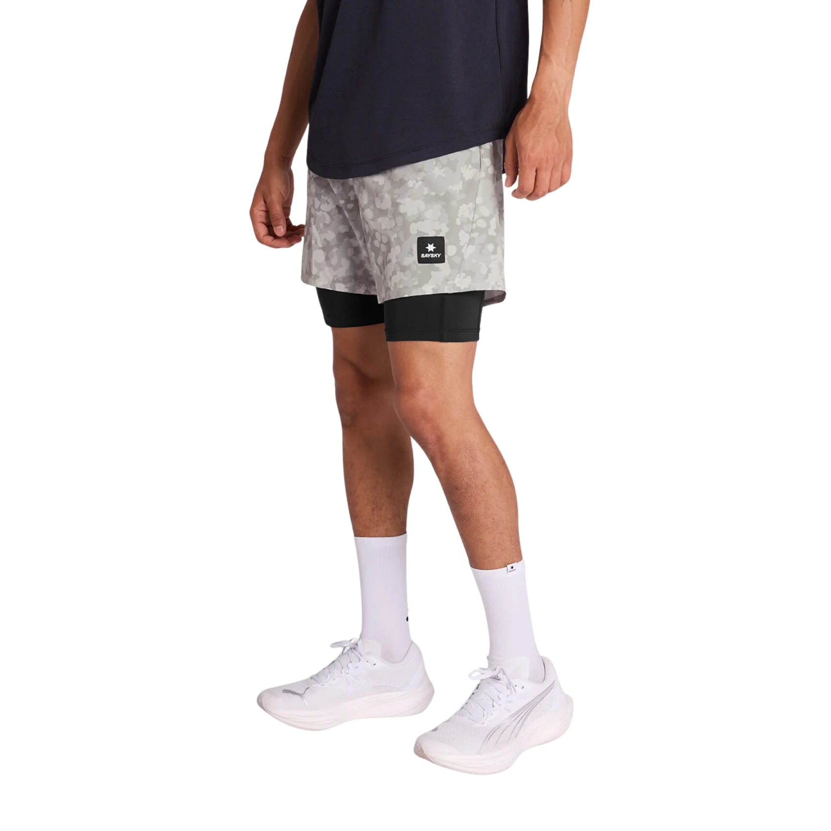 Mens Saysky Camo Pace 2-in-1 Shorts 5 Inch | Sand Camo