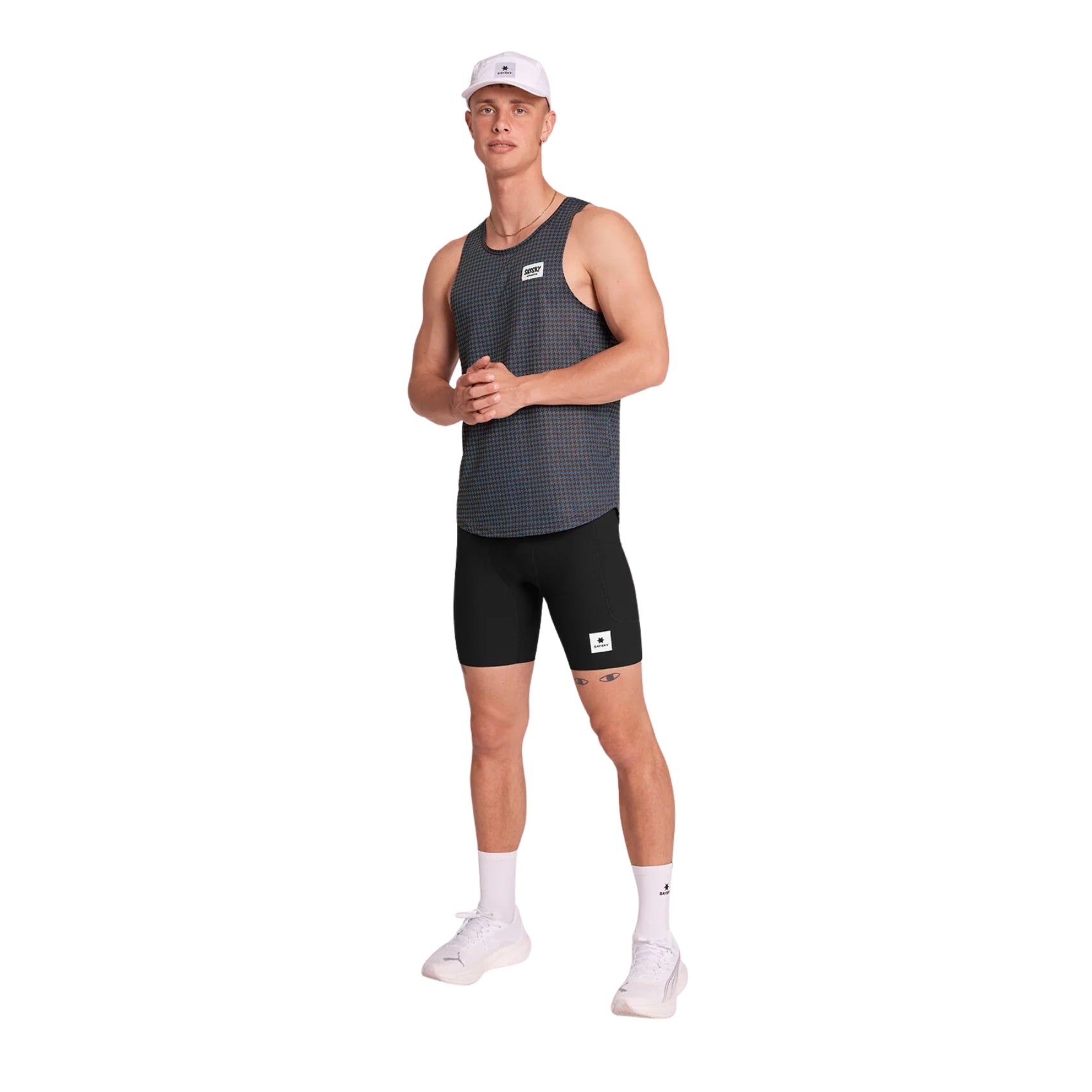 Mens Saysky Houndstooth Combat Singlet