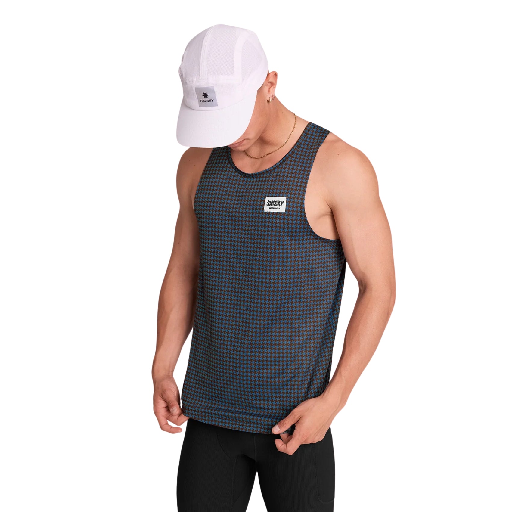 Mens Saysky Houndstooth Combat Singlet