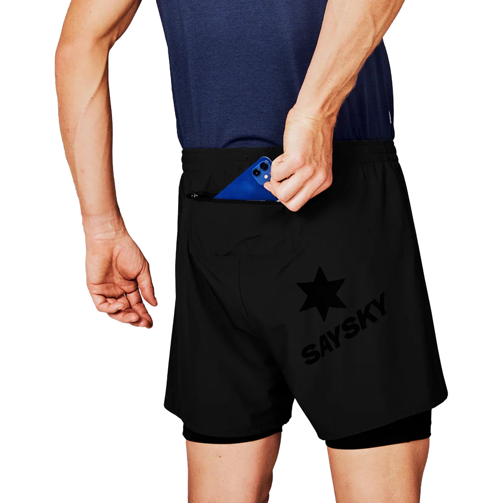 Mens Saysky Pace 2 in 1 Shorts 5"