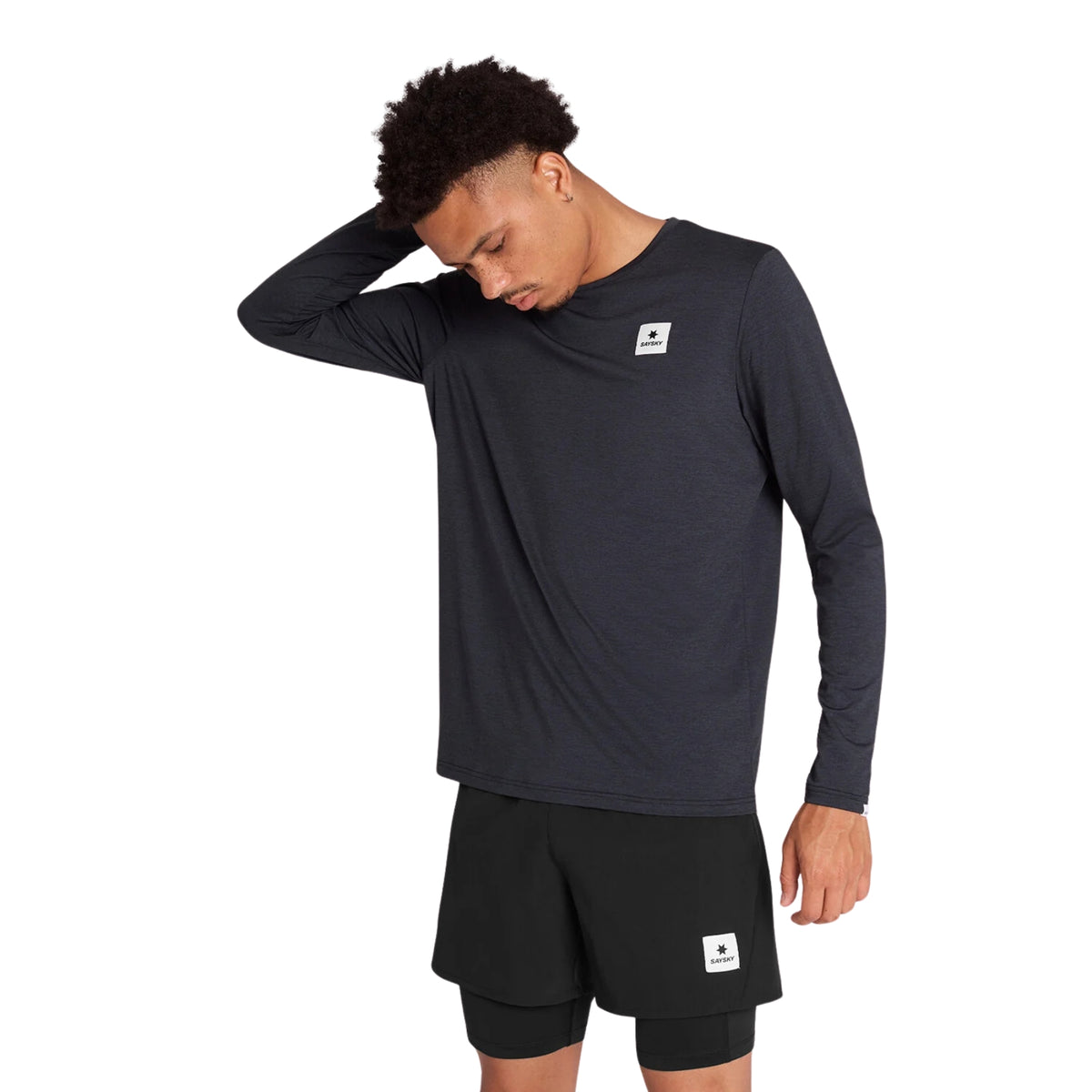 Mens Saysky Reflective Logo Pace Long Sleeve