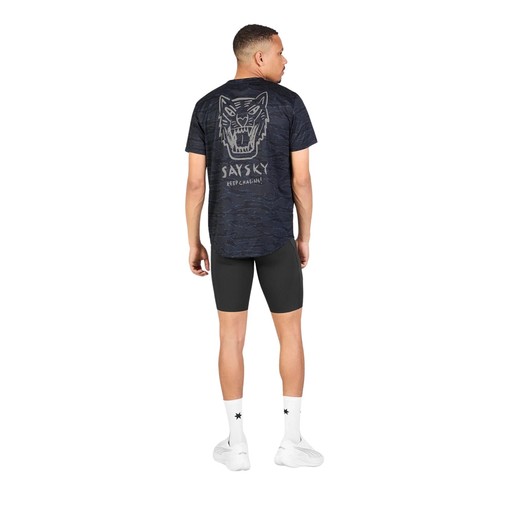 Mens Saysky Tiger Combat T-Shirt | Black Camo