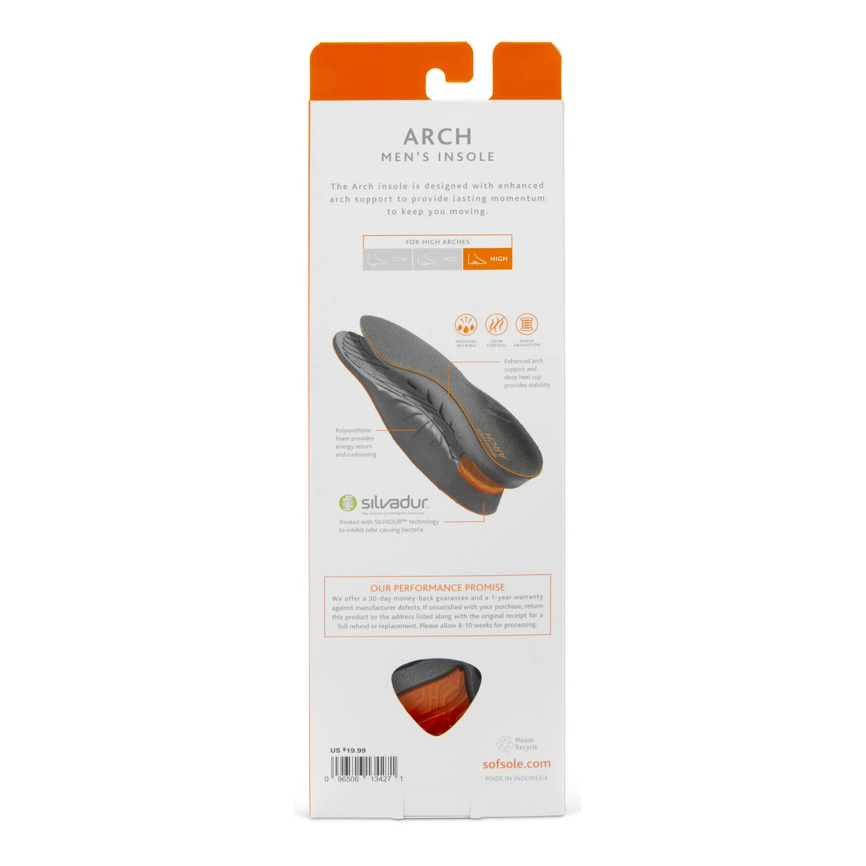 Mens Sofsole Perform Arch Insole