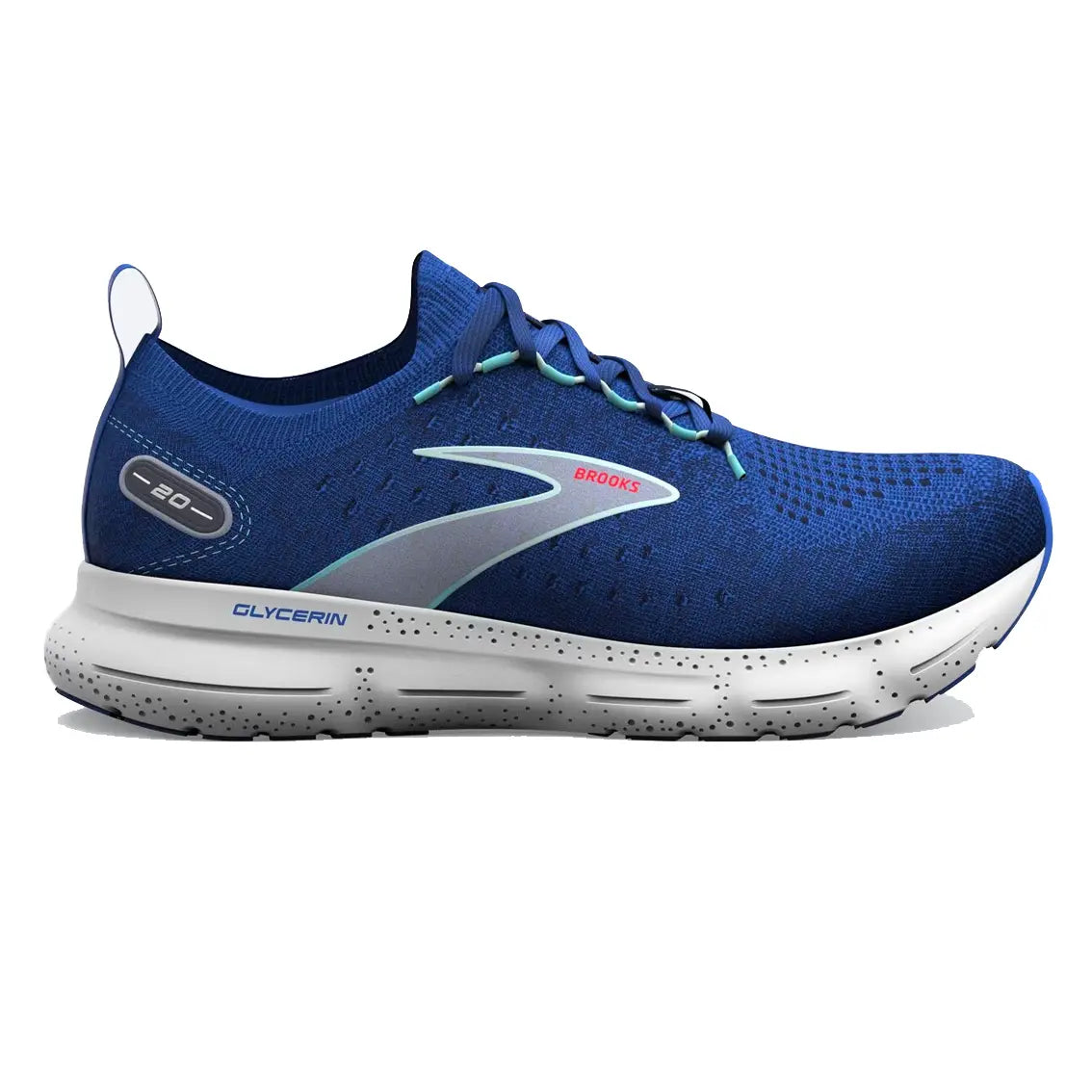 Mens Brooks Glycerin StealthFit 20 - Surf The Web / Peacoat / White