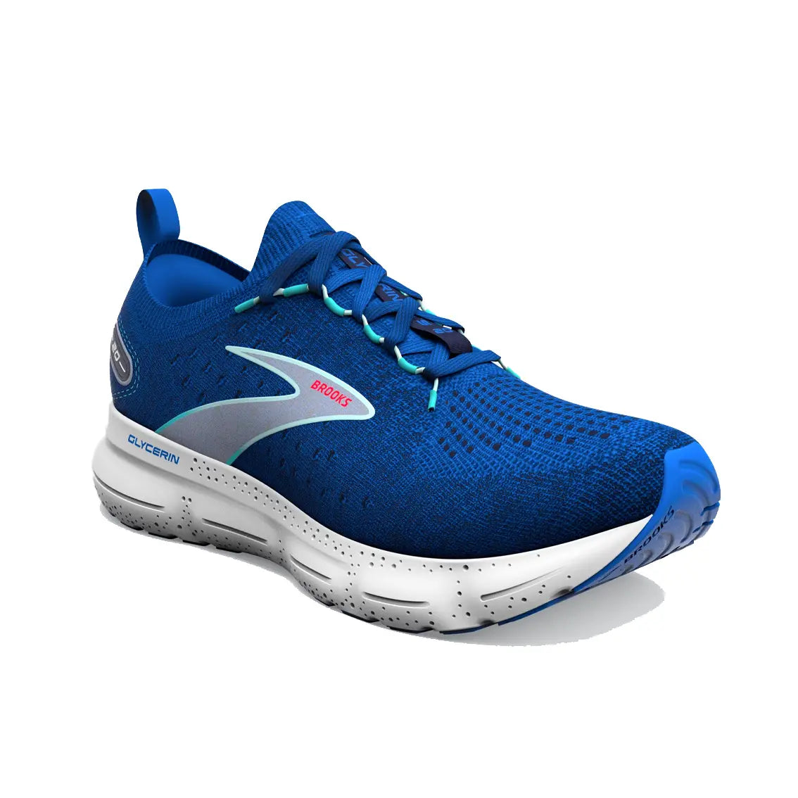 Mens Brooks Glycerin StealthFit 20 - Surf The Web / Peacoat / White