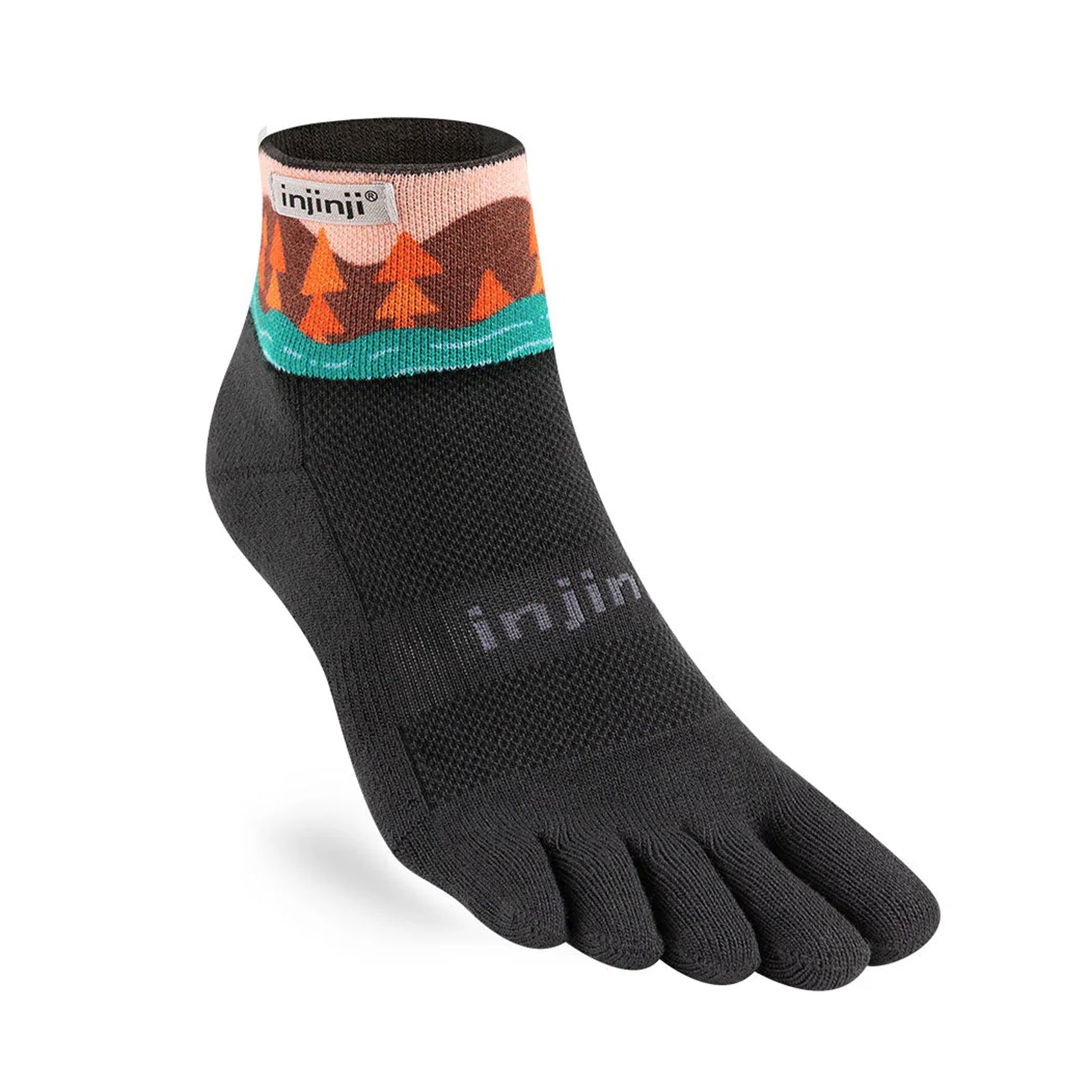 Mens Injinji Trail Artist Designed Mini-Crew Socks