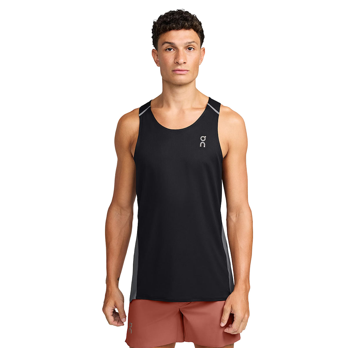 Mens On Running Performance Tank | Black / Eclipse