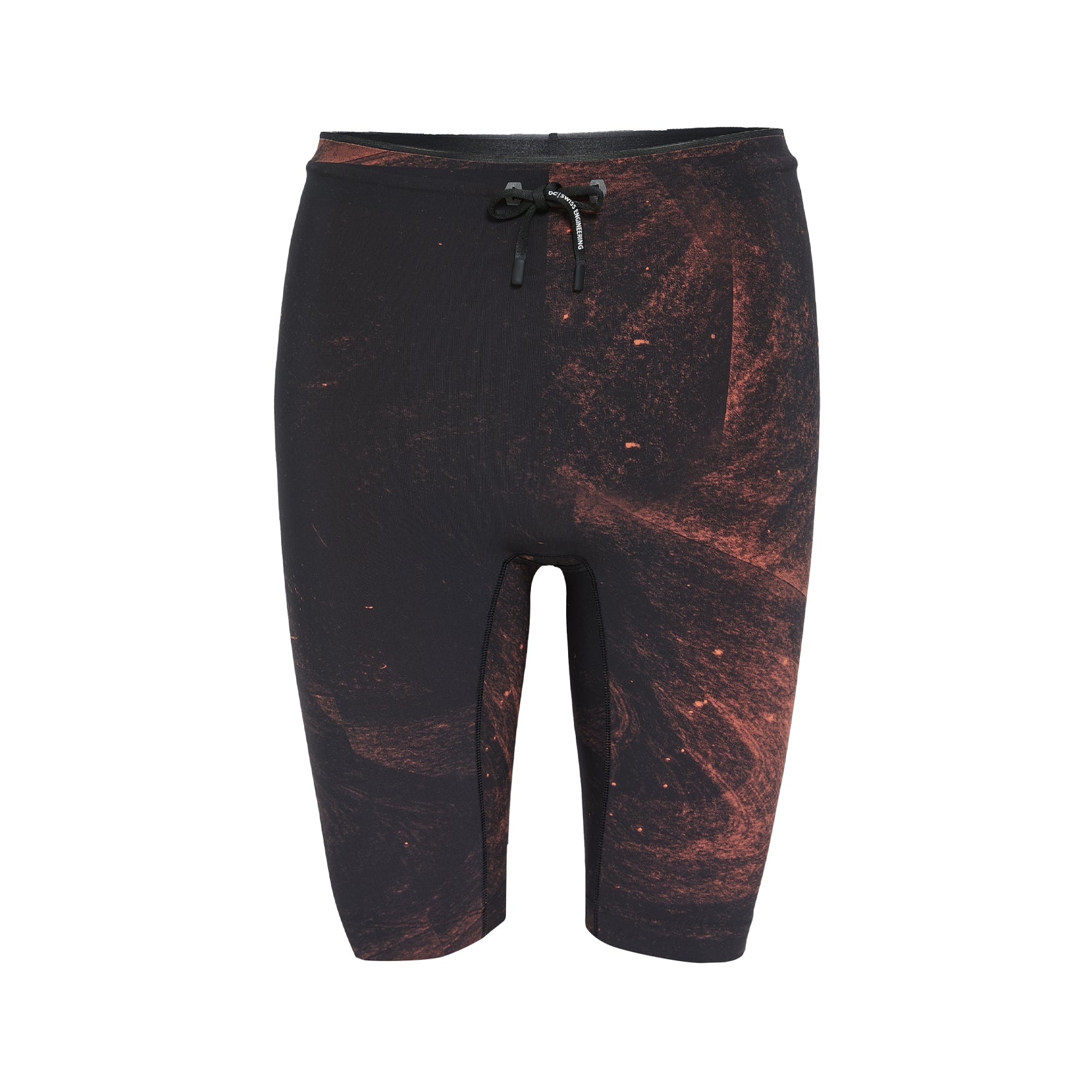 Mens On Running Race Half Tights with Key Pocket | Black / Flame