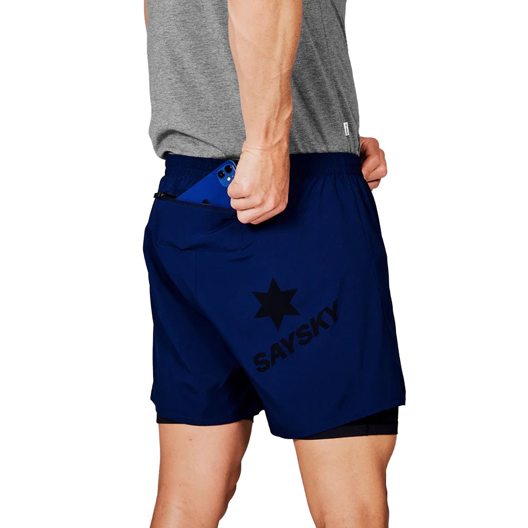 Mens Saysky Pace 2 in 1 Shorts 5"