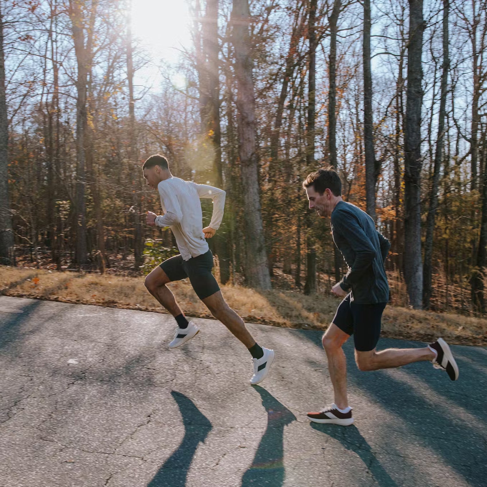 Mens Tracksmith 9-Inch Lined Turnover Half Tights | Training & Racing