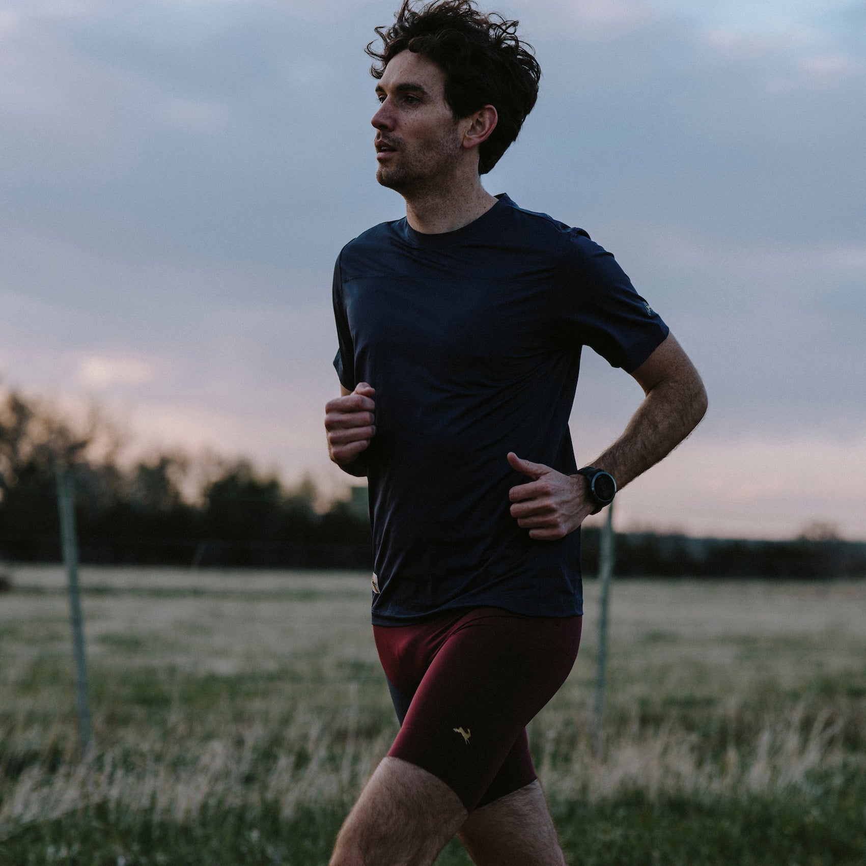 Mens Tracksmith Twilight Short Sleeve Running T-shirt
