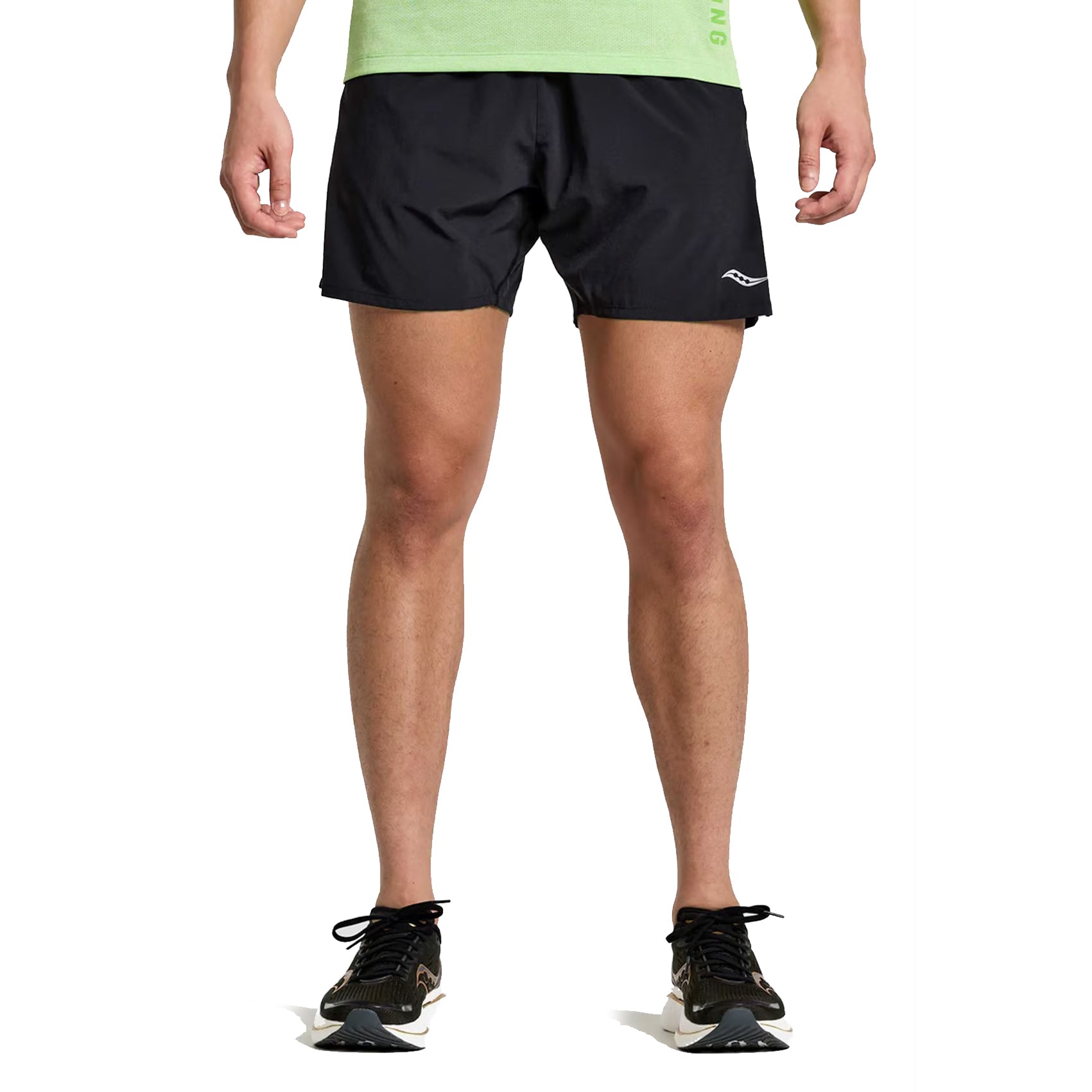 Mens Saucony Outpace 5 Inch Running Shorts | Black