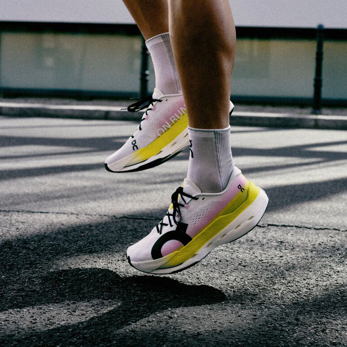 Womens On Running Cloudboom Max | Lime / Raspberry