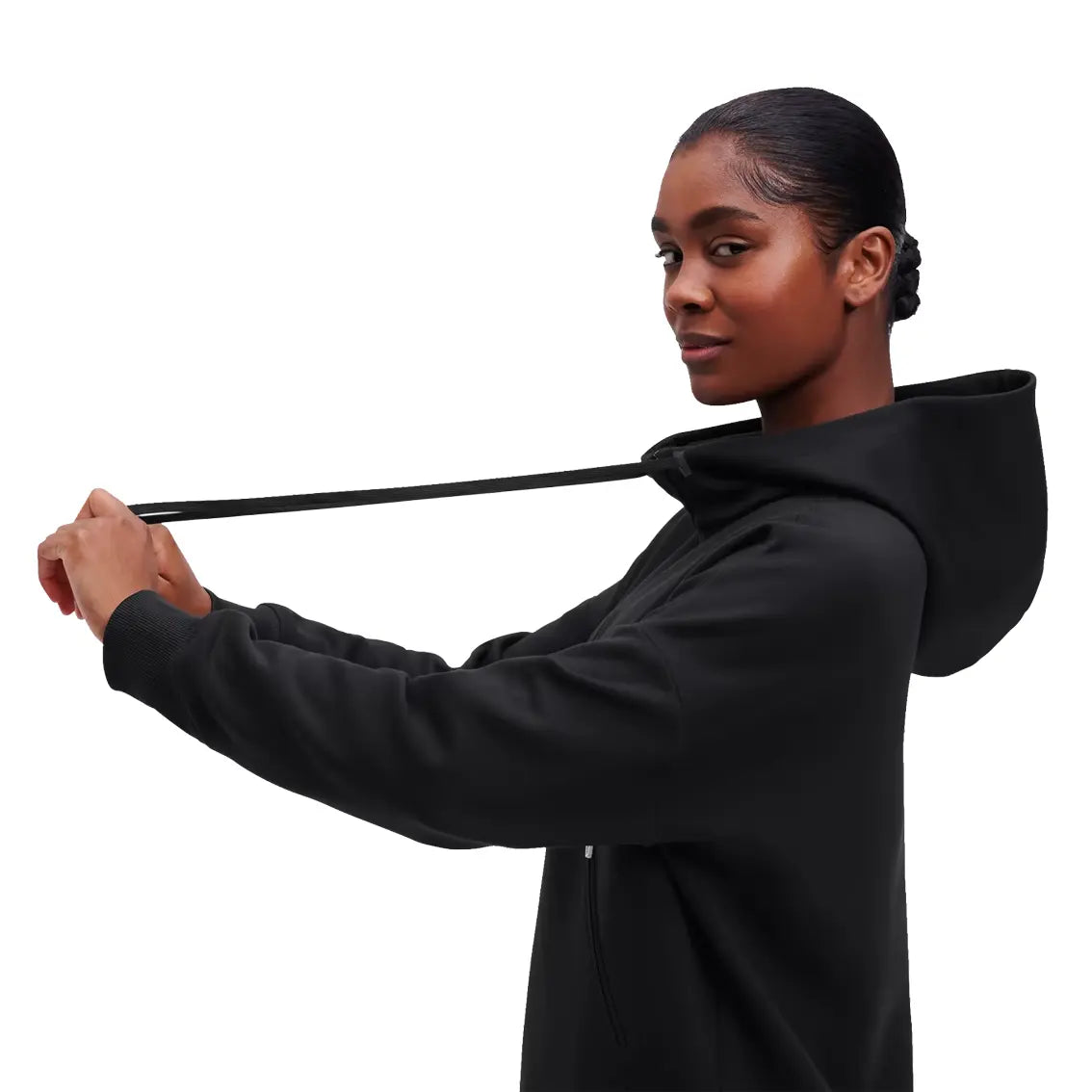 Womens On Running Zipped Hoodie - Black