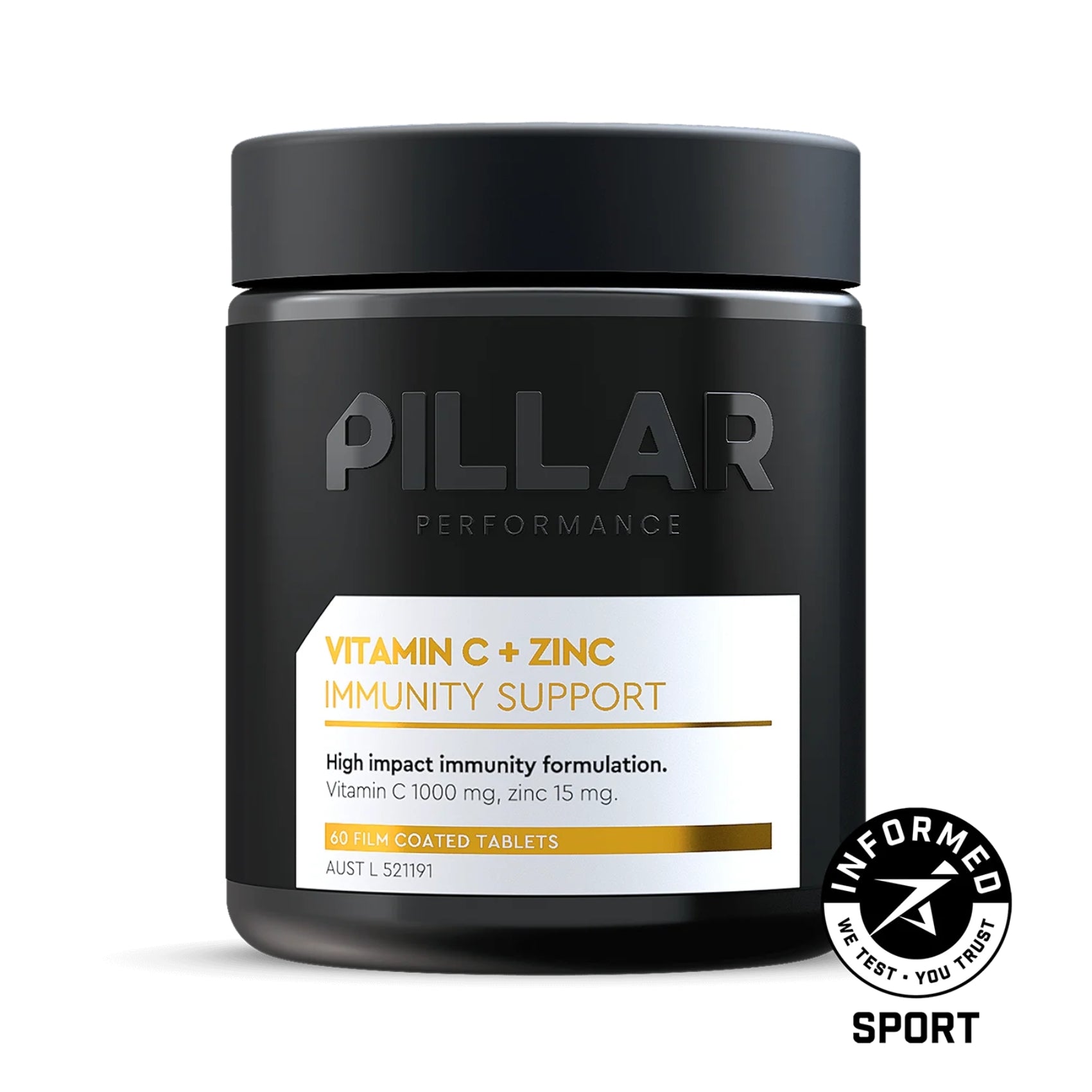 PILLAR Performance Vitamin C + Zinc Jar