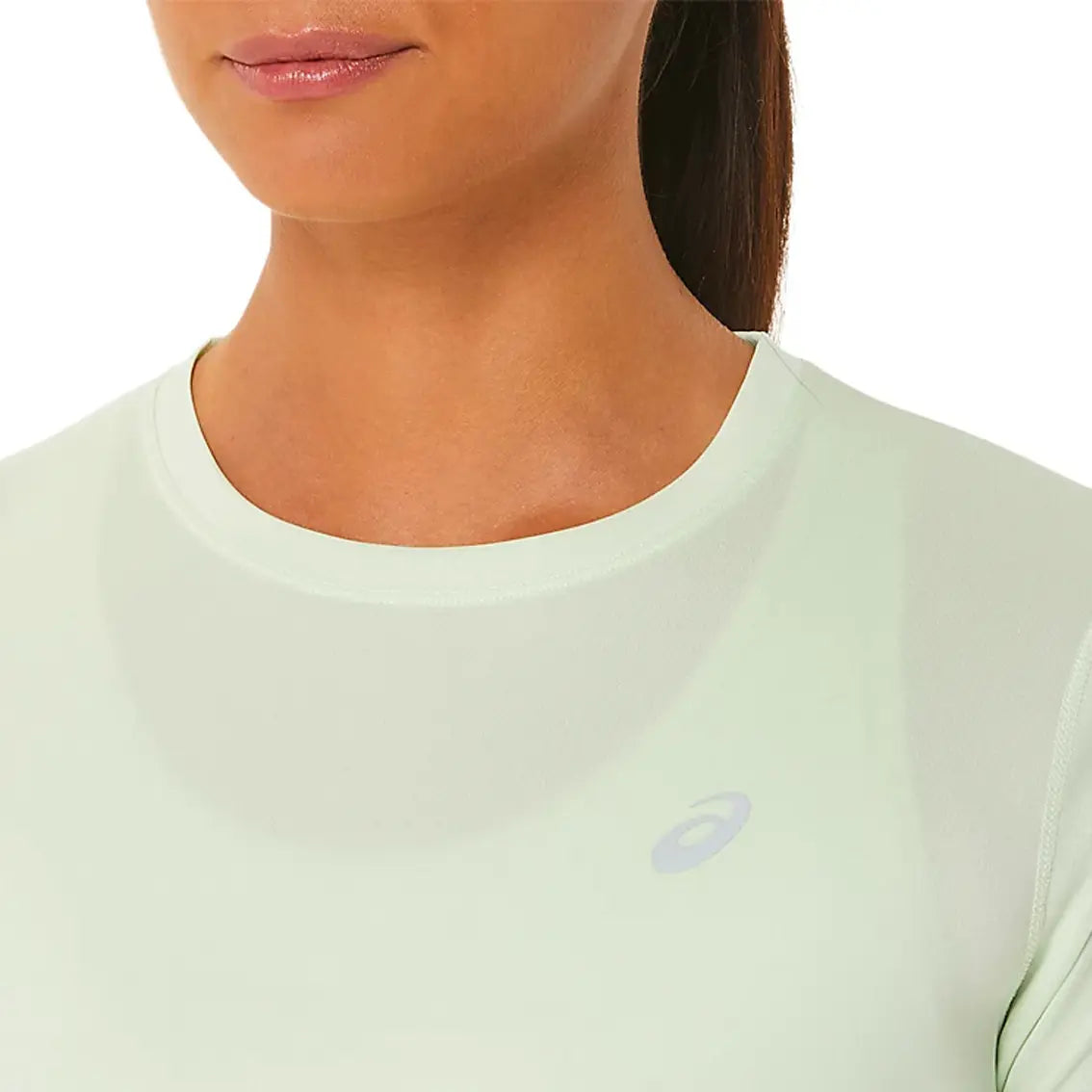 Womens ASICS Silver Short Sleeved Top - Whisper Green