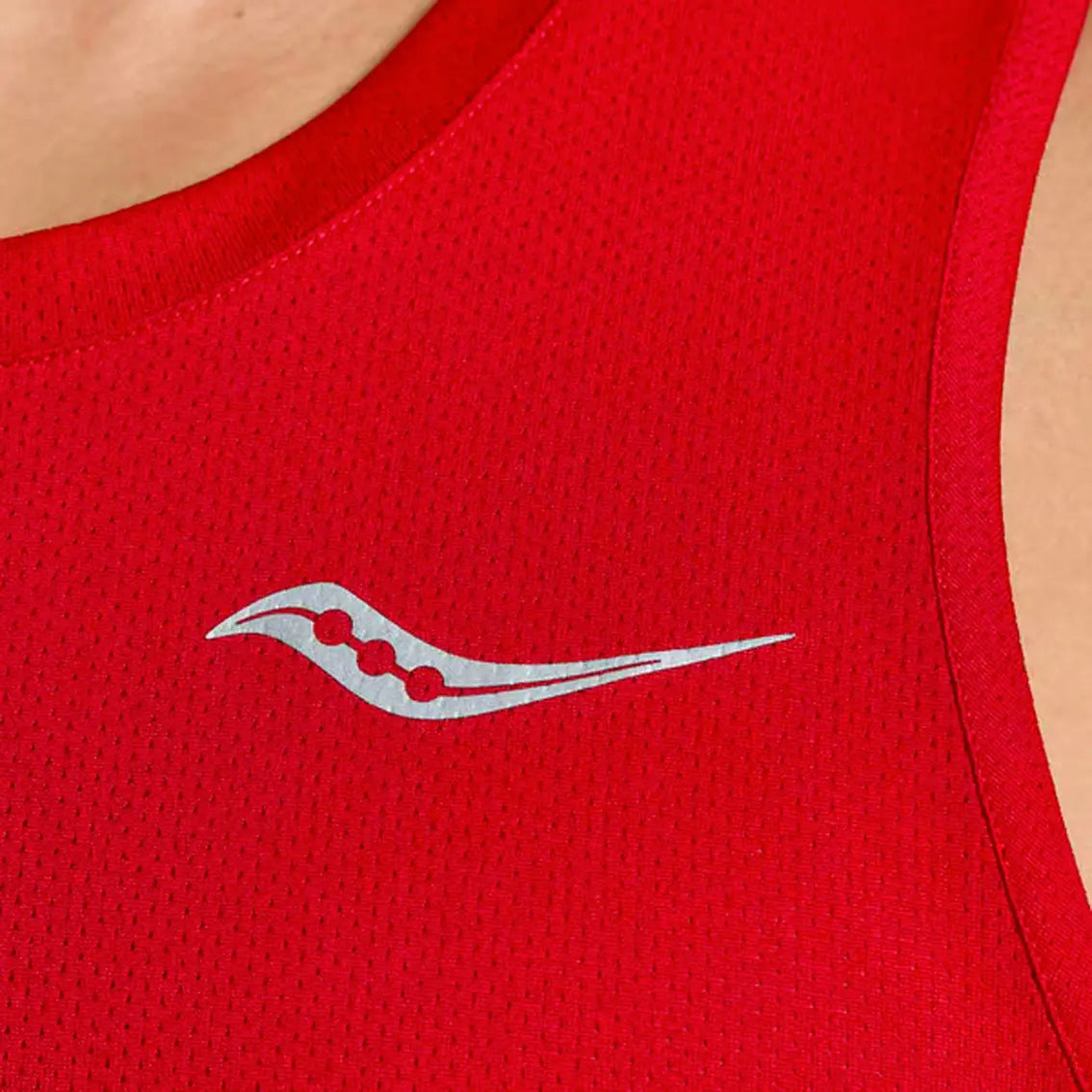 Mens Saucony x Run Club Stopwatch Singlet - Poppy