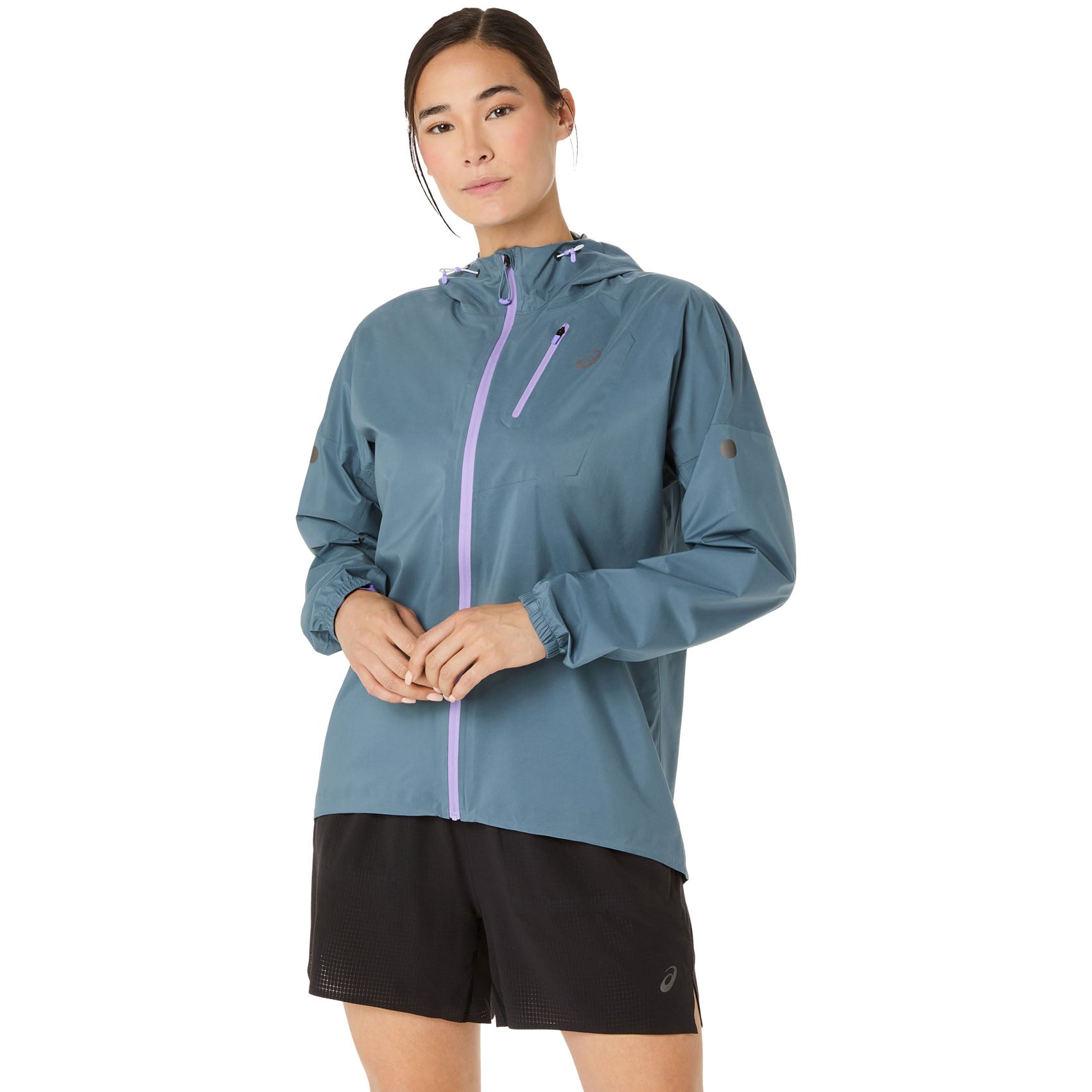 Womens ASICS Fujitrail Elite Waterproof Jacket for Running | Taupe