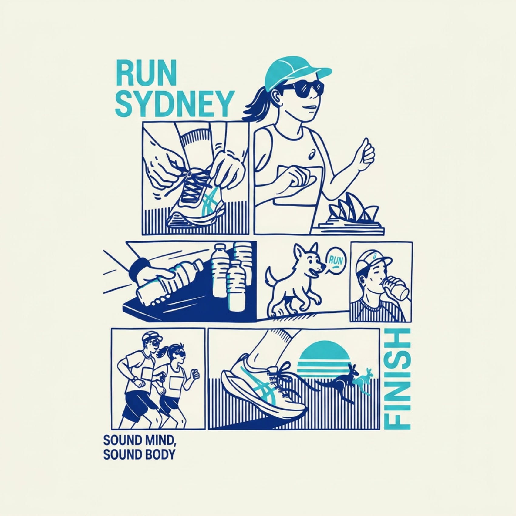 Unisex ASICS Spiral Relaxed Tee - Sydney Marathon 2026