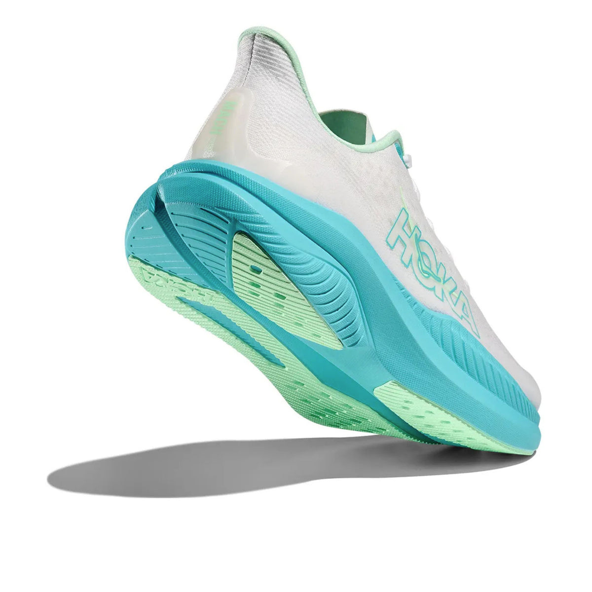 Womens HOKA Mach 6 (Wide) | Everyday Fast Training Shoe | White / Cielo ...