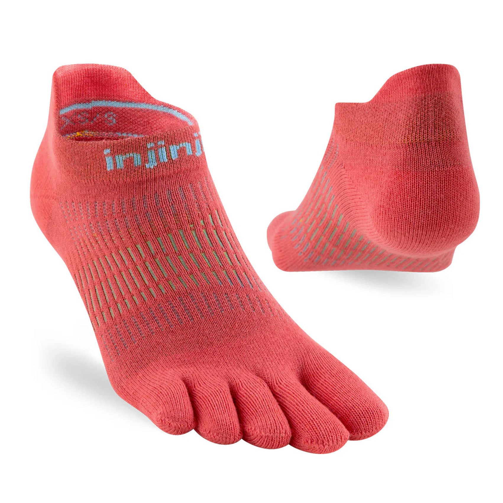 Womens Injinji Run Lightweight No-Show Socks