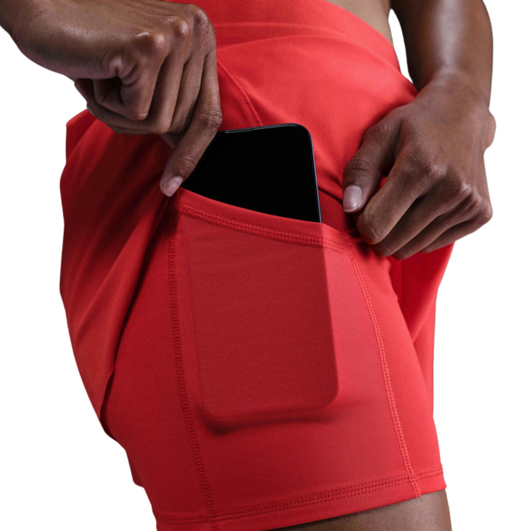 red nike running shorts womens