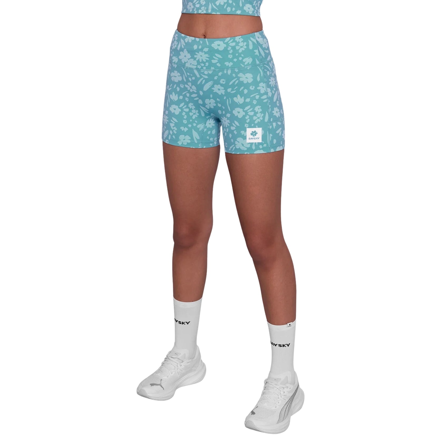 Womens Saysky Flower Combat+ Short Tights 4 Inch