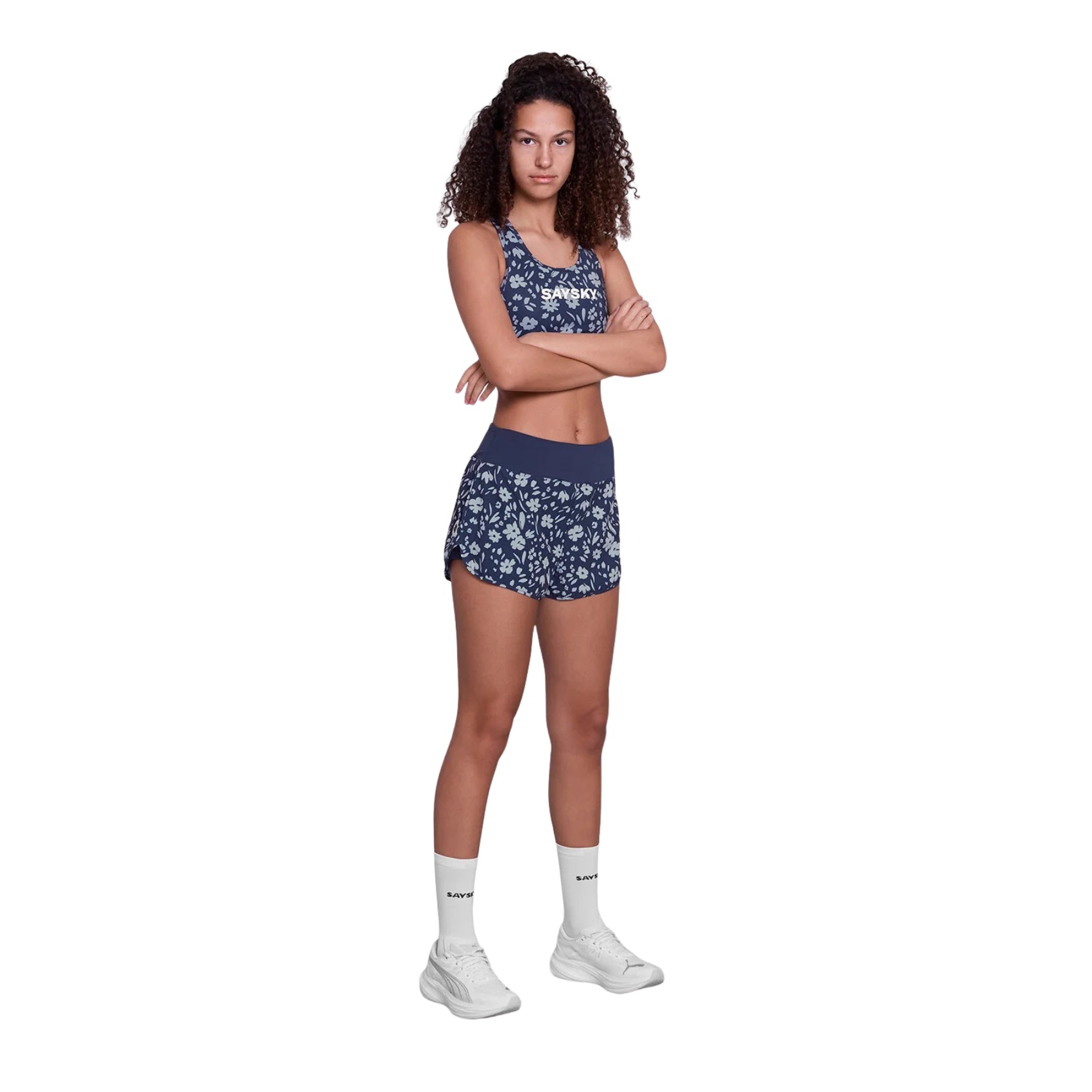 Womens Saysky Flower Pace Shorts 3 Inch