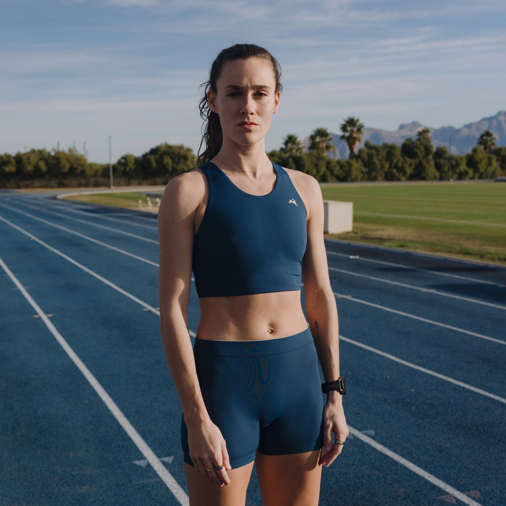 Womens Tracksmith 4.5-Inch Turnover Short Tights