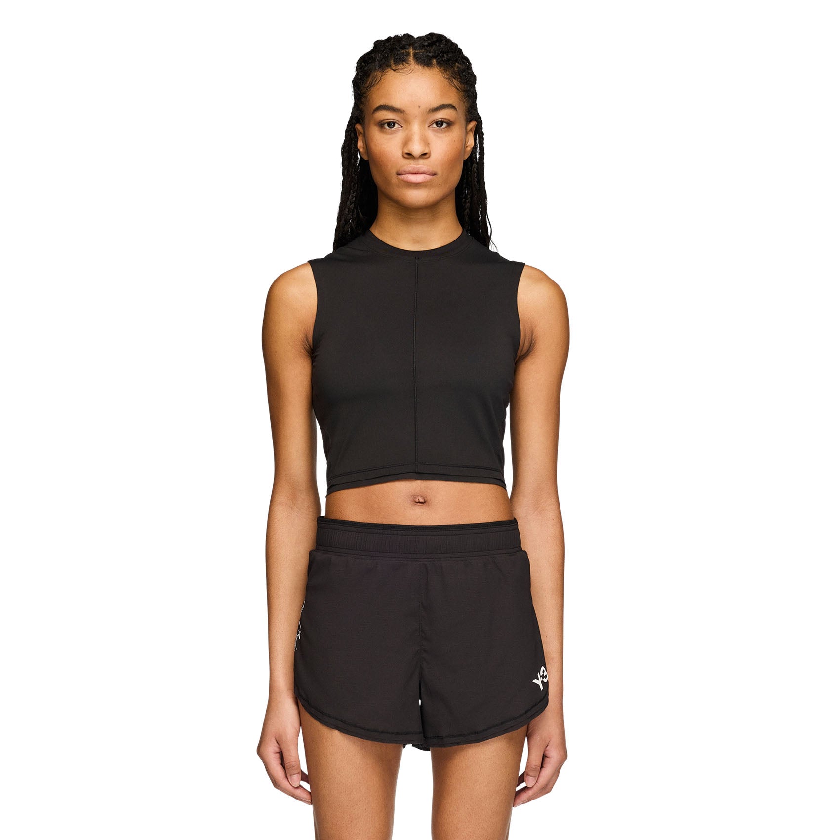 Womens adidas Y-3 Cropped Tank Top | Black