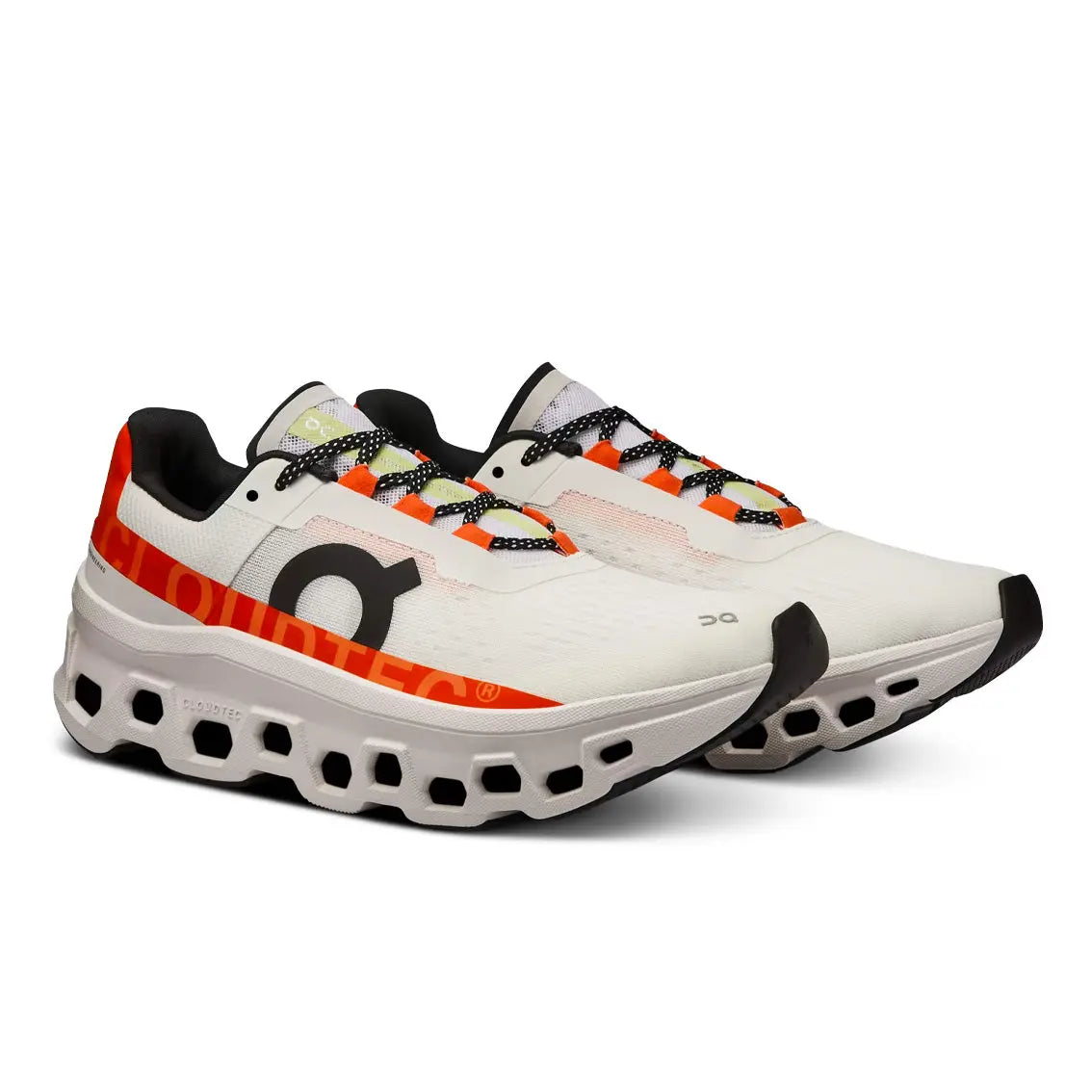 Womens On Running Cloudmonster - Undyed White / Flame