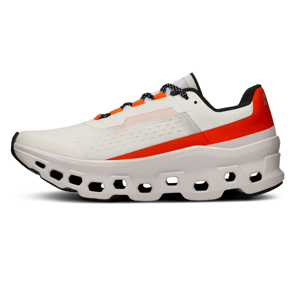 Womens On Running Cloudmonster - Undyed White / Flame