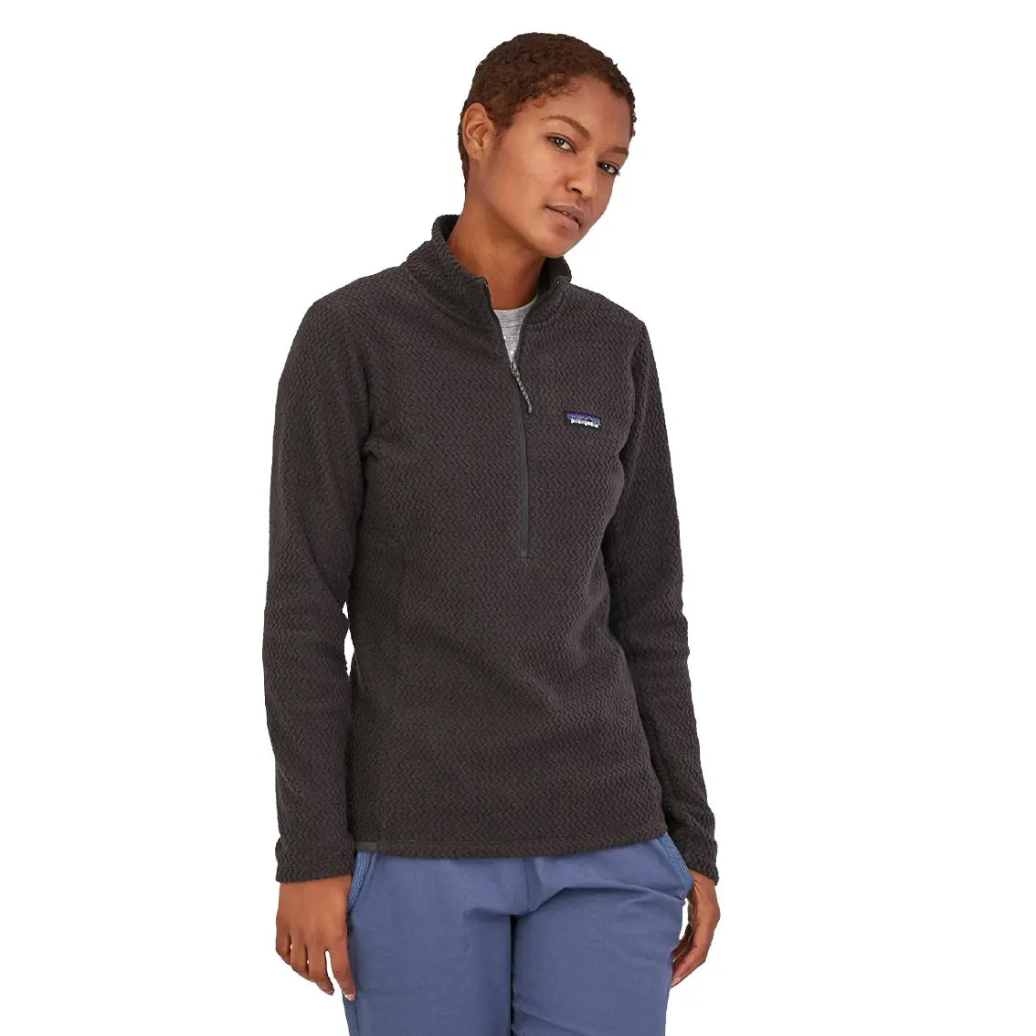 Womens Patagonia R1 Air Zip Neck - Black