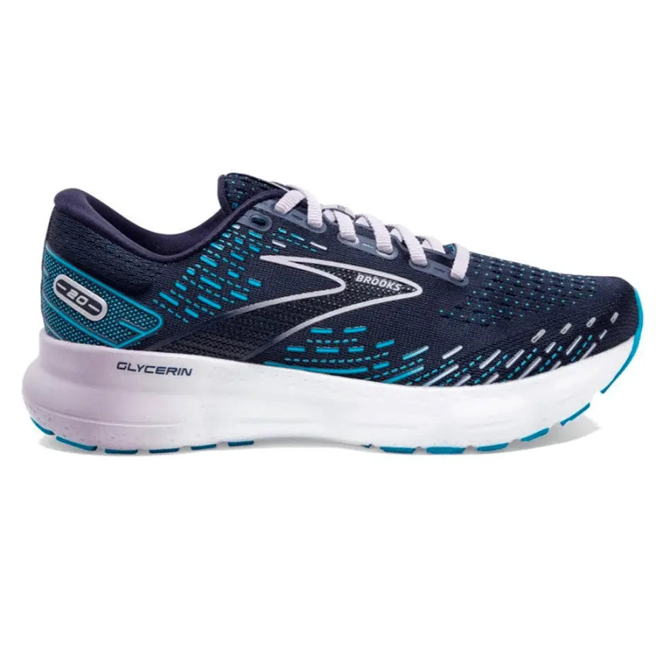 Womens Brooks Glycerin 20 (Wide) - Peacoat / Ocean / Lilac
