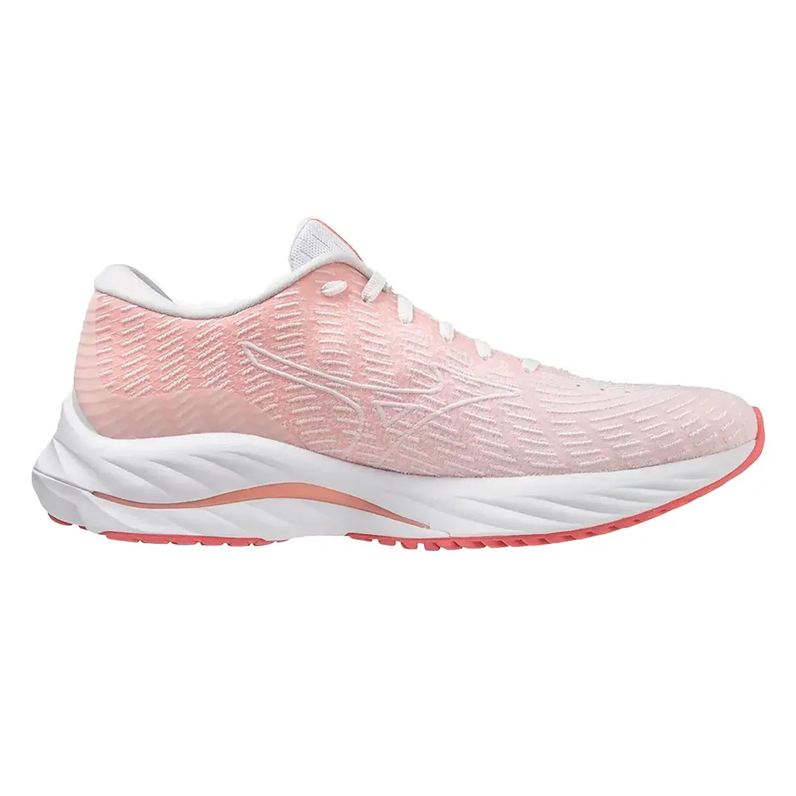 Womens Mizuno Wave Rider 26 SSW - White / Vaporous Gray / Peach Bud