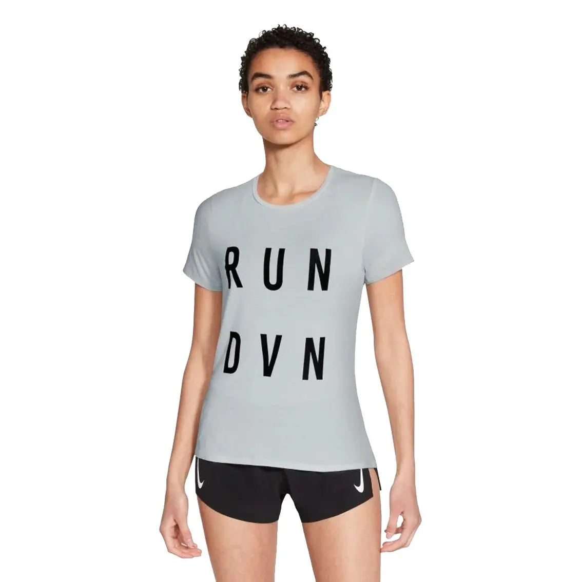 Womens Nike Run Division City Sleek Short Sleeve Top - Grey
