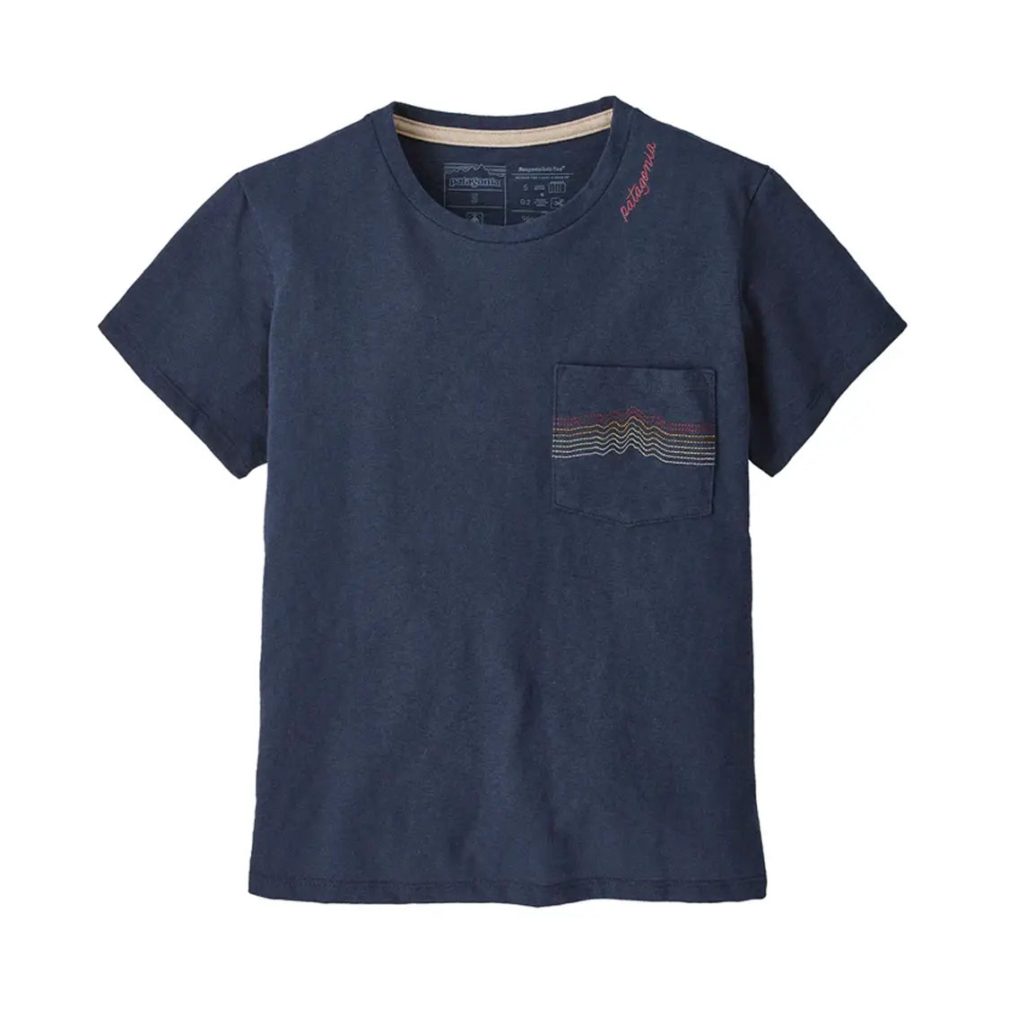 Womens Patagonia Ridge Rise Stripe Pocket Responsibili-Tee - New Navy