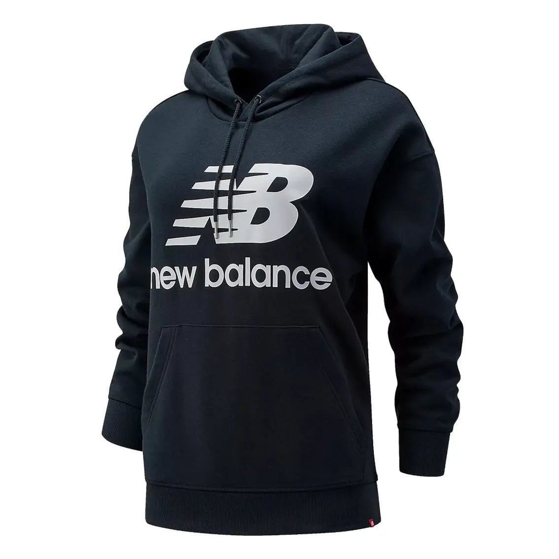 Womens New Balance Essentials Stacked Logo Oversized Hoodie - Black