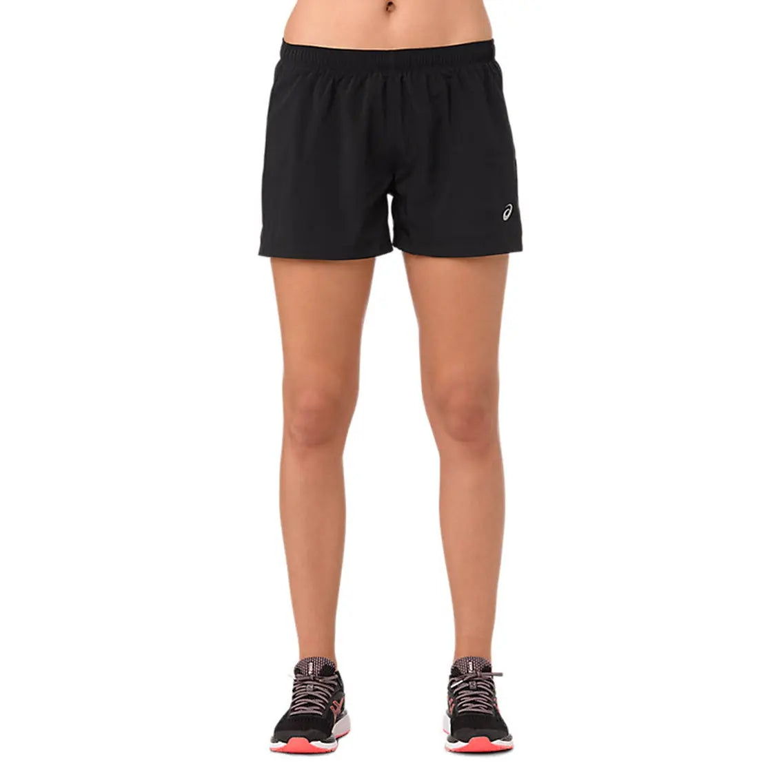 Womens ASICS 4 Inch Silver Short - Performance Black