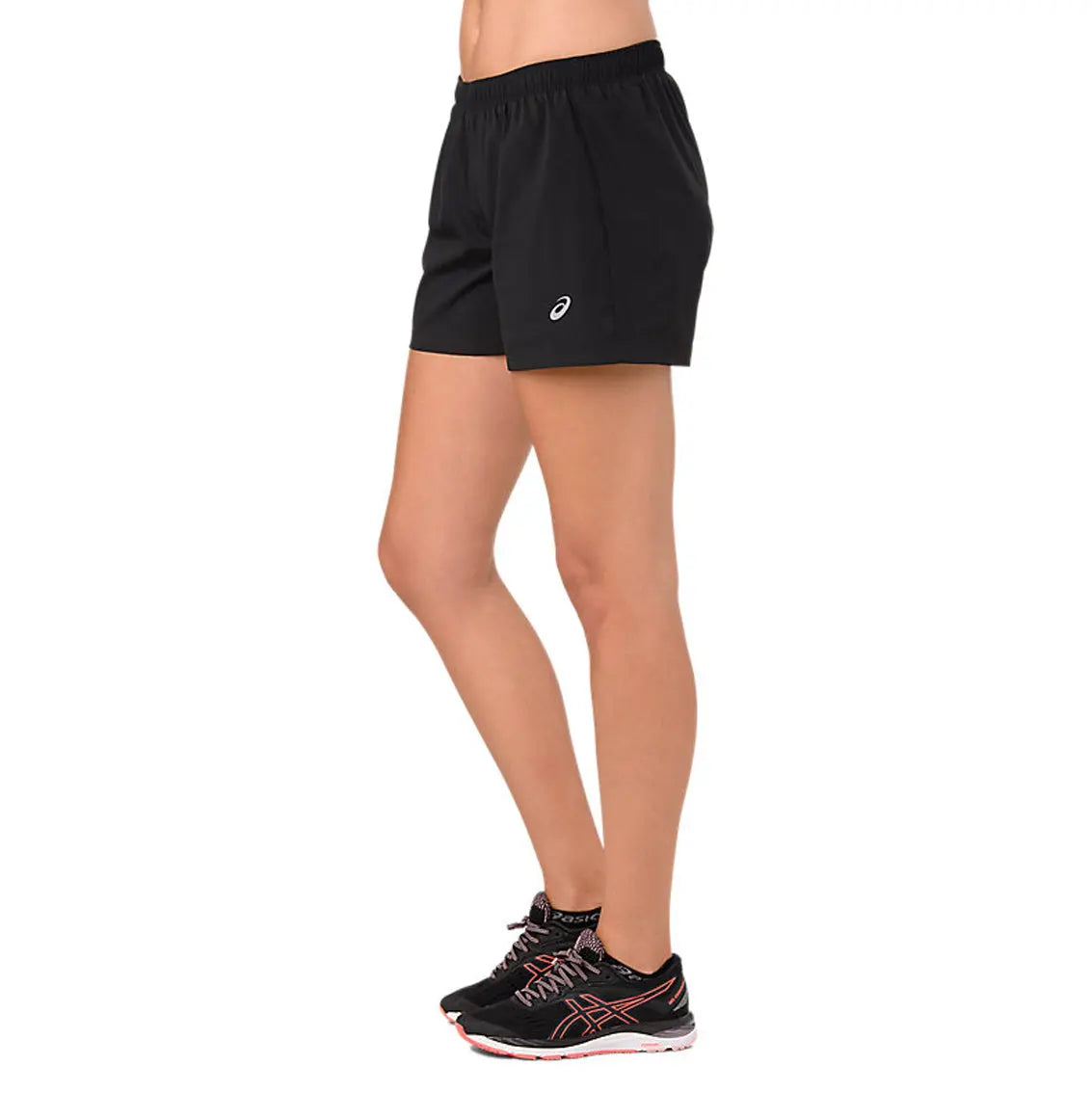 Womens ASICS 4 Inch Silver Short - Performance Black
