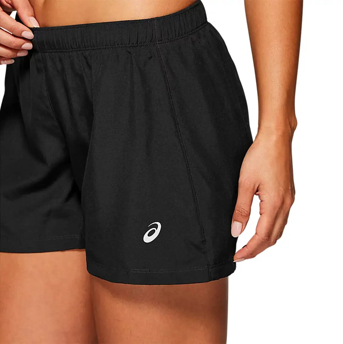 Womens ASICS 4 Inch Silver Short - Performance Black