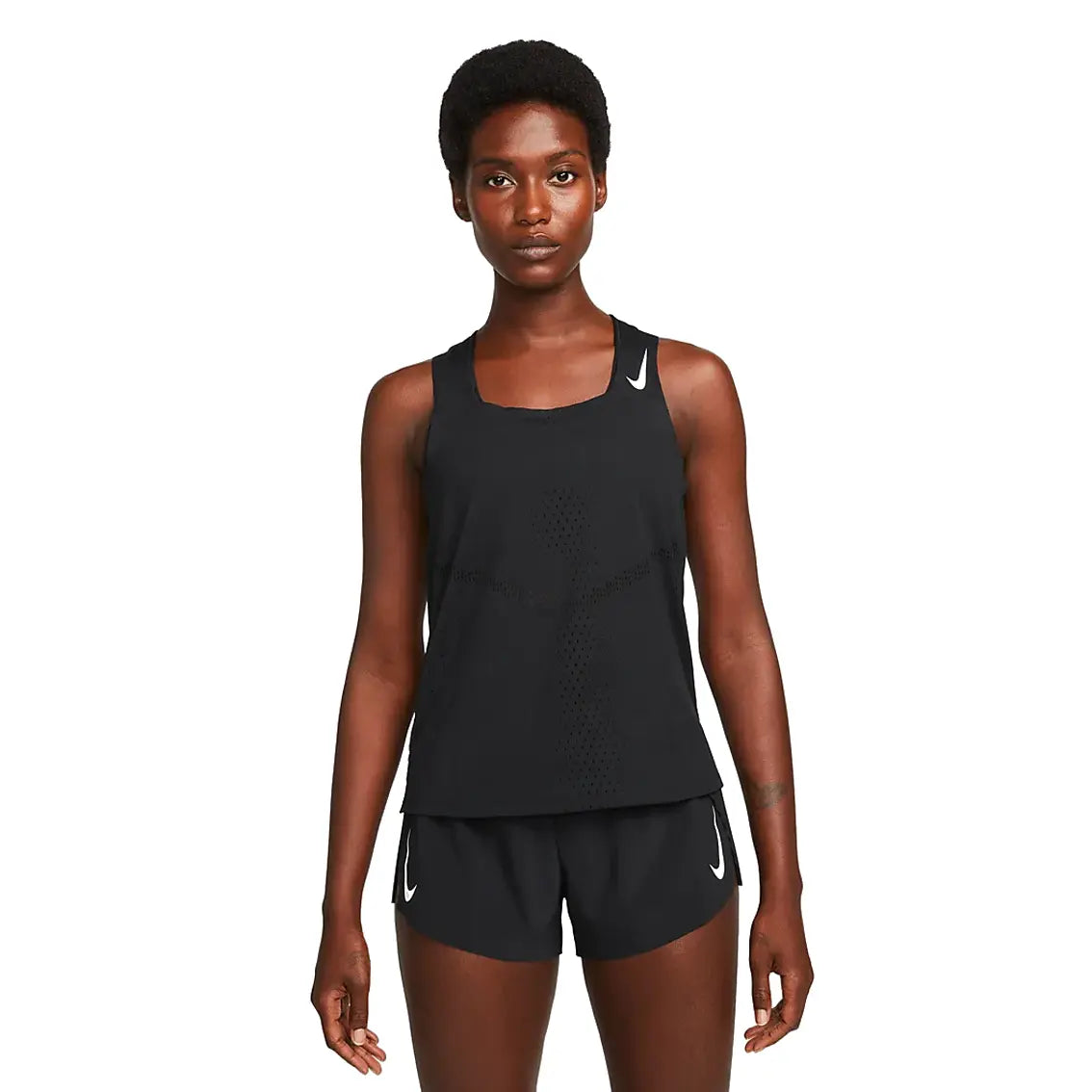 Womens Nike Aeroswift Singlet - Black/ White