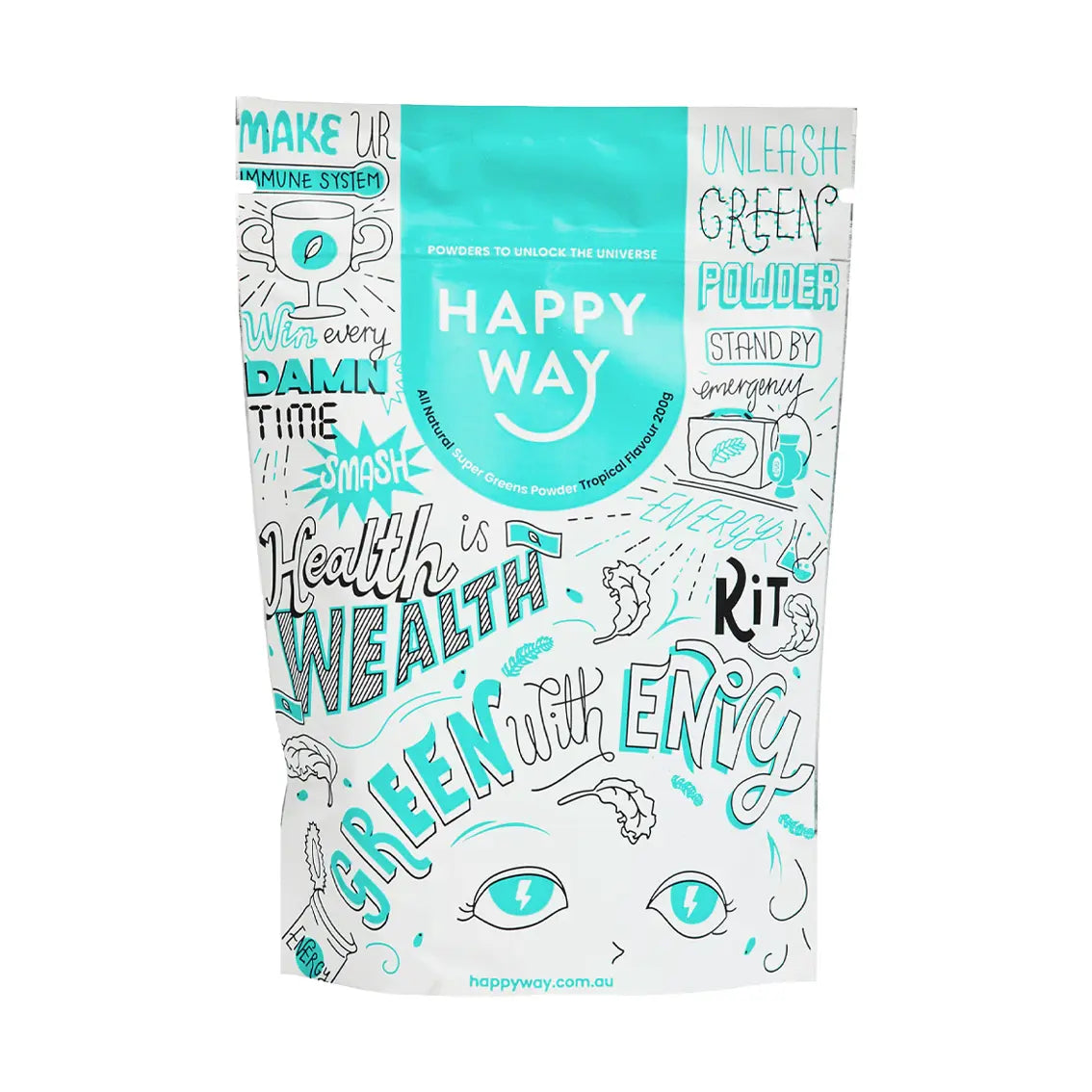 Happy Way Greens Powder - Tropical - 200g