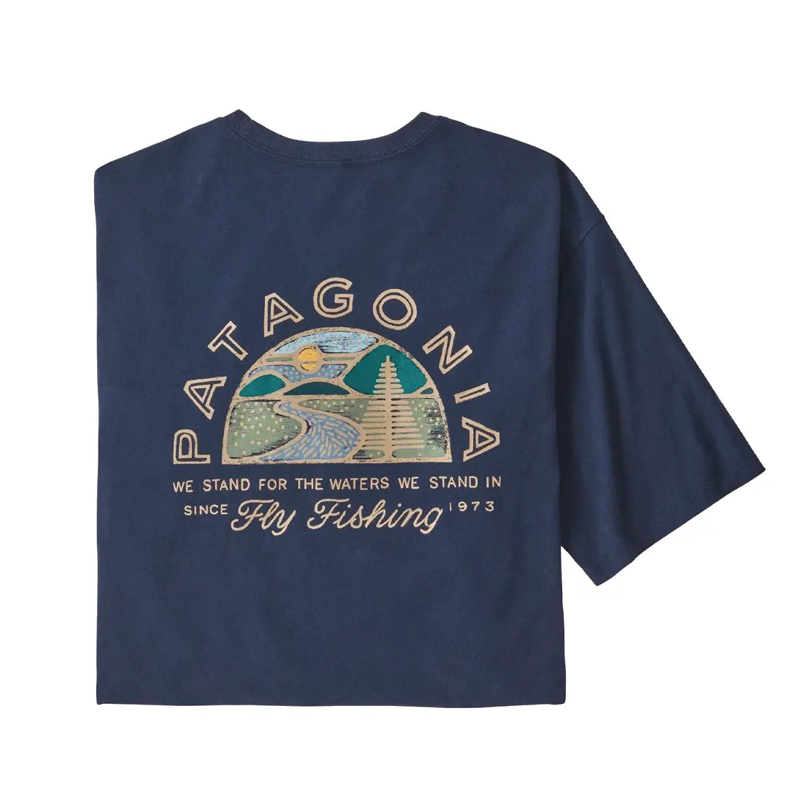 Mens Patagonia Hatch Hour Responsibili-Tee - New Navy
