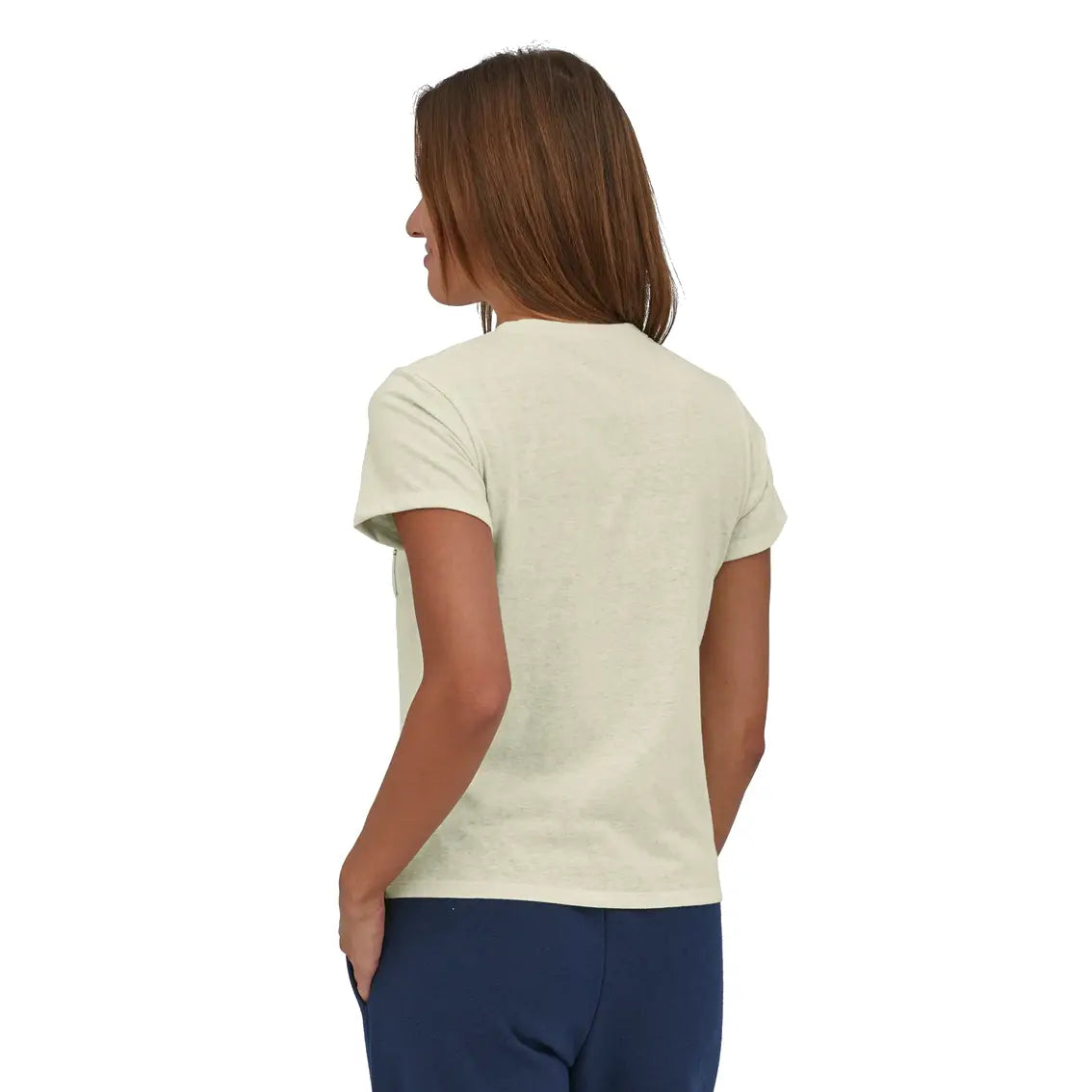 Womens Ridge Rise Stripe Pocket Responsibili-Tee - Birch White