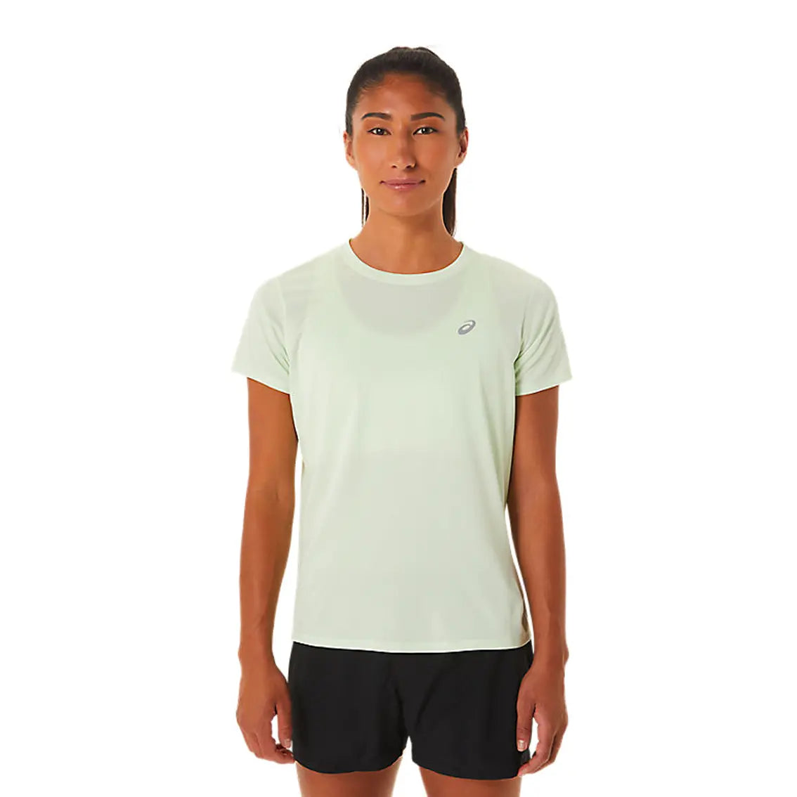 Womens ASICS Silver Short Sleeved Top - Whisper Green
