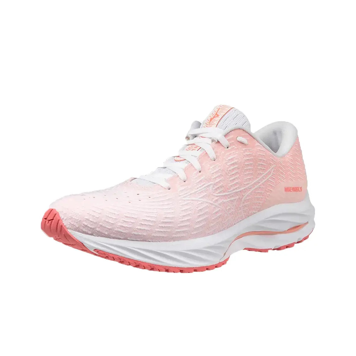 Womens Mizuno Wave Rider 26 SSW - White / Vaporous Gray / Peach Bud