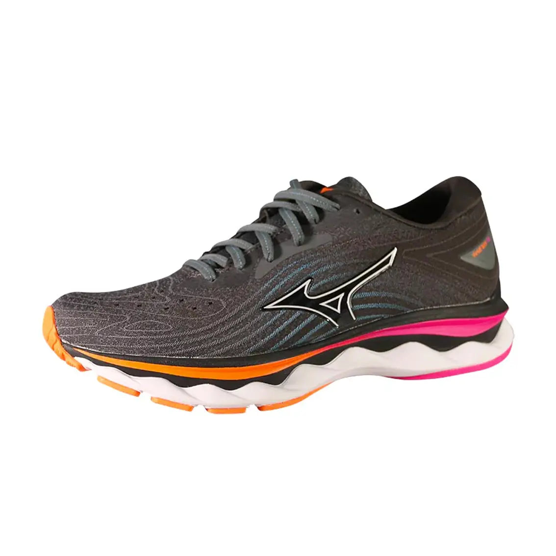 Womens Mizuno Wave Sky 6 (Wide) - Iron Gate / Nimbus Cloud / Neon Pink