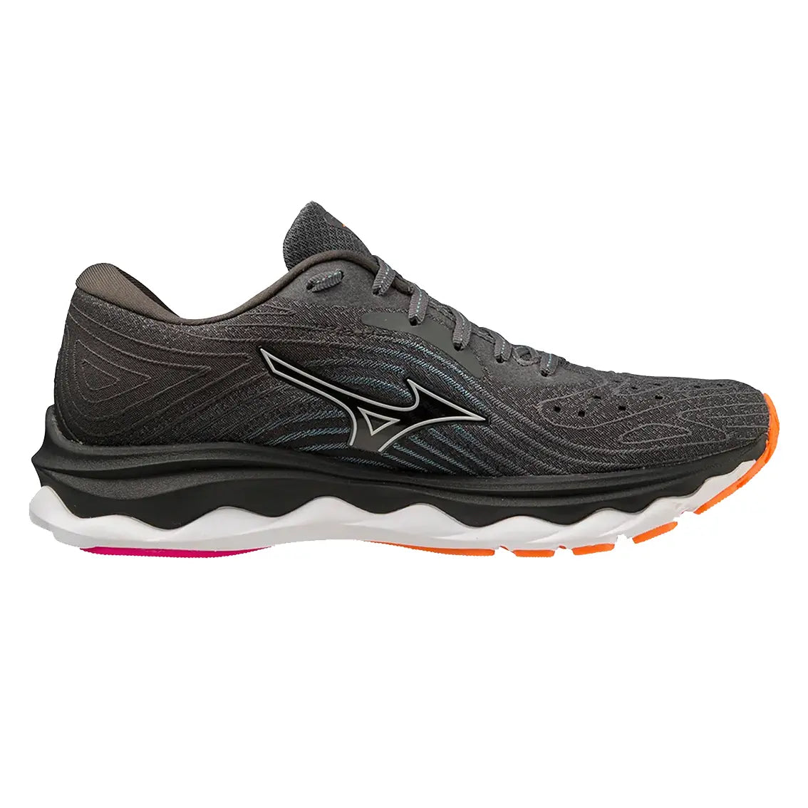 Womens Mizuno Wave Sky 6 (Wide) - Iron Gate / Nimbus Cloud / Neon Pink