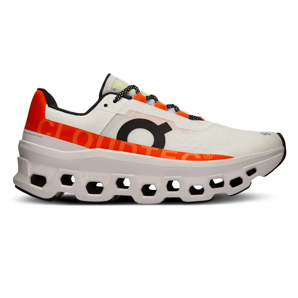 Womens On Running Cloudmonster - Undyed White / Flame